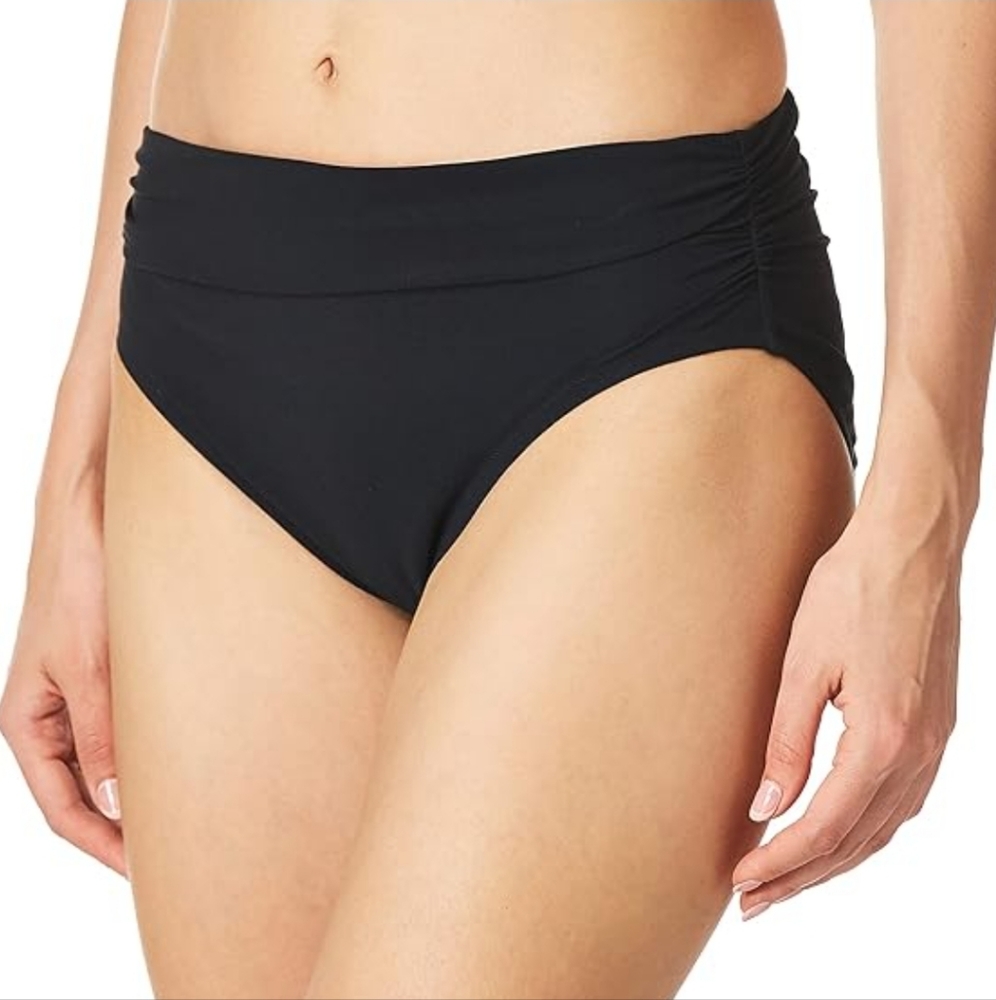 4/$15 SALE Profile | Gottex Ruched Sides Black High Waist Size 10 Bikini Bottom